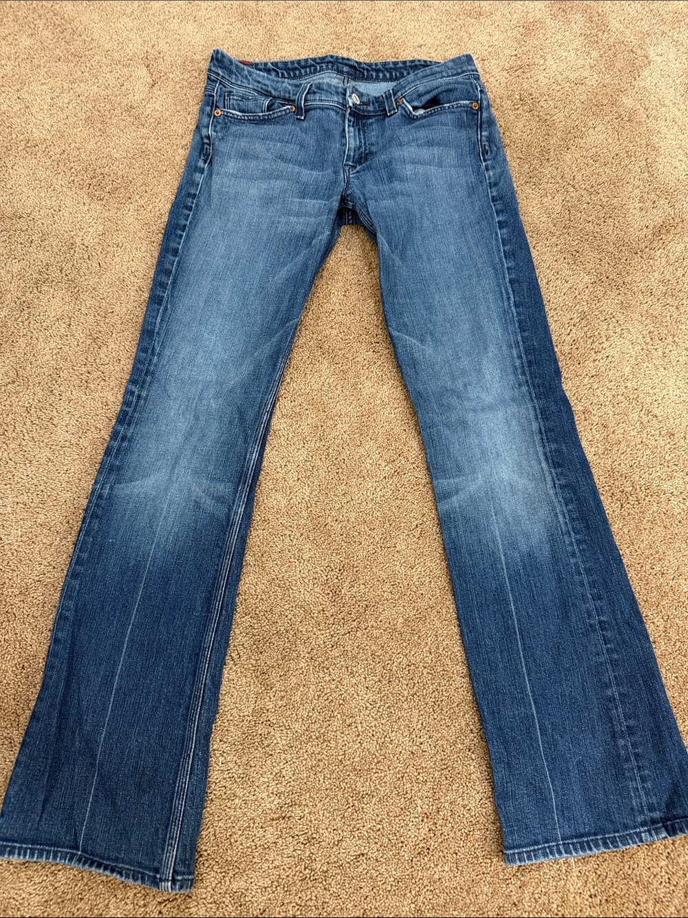 7 For All Mankind Medium Blue Flare Jeans